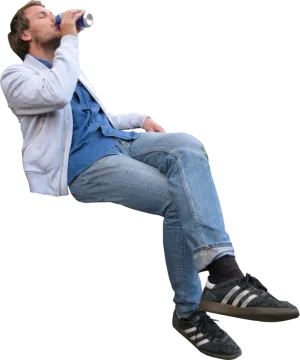 a man sitting on the ground