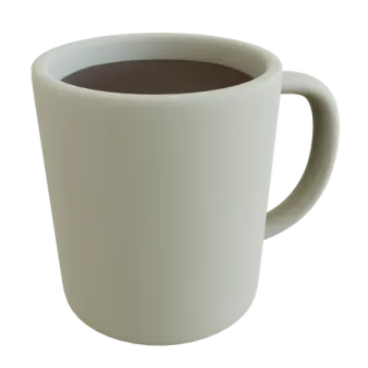 a cup of coffee on a white background