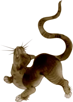 a black and white photo of a cat