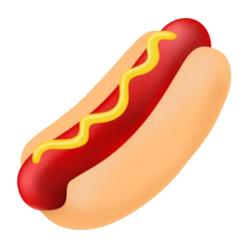 a hot dog on a white background