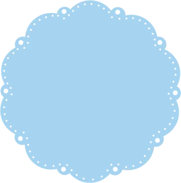 a light blue circle with white dots