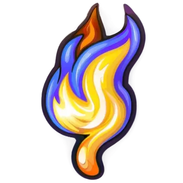 a colorful fire on a white background