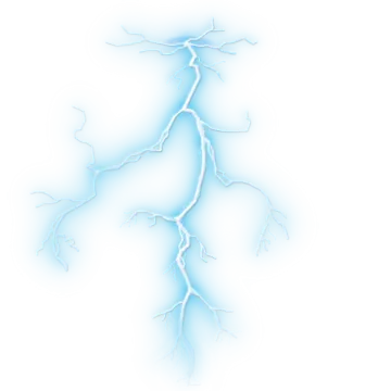 a lightning bolt on a white background