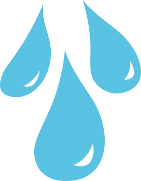 a blue water drop on a white background