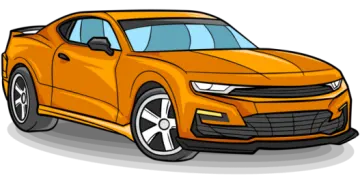 an orange car on a white background