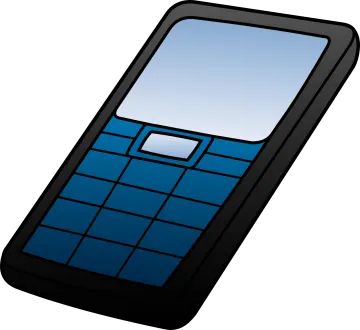 a cell phone with a blue screen