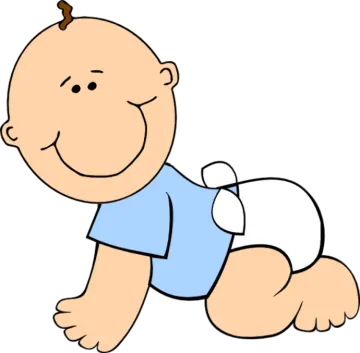 a baby crawling on the ground
