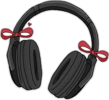 a pair of headphones with red bows