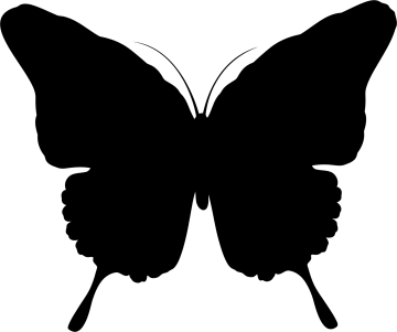 a black and white silhouette of a butterfly