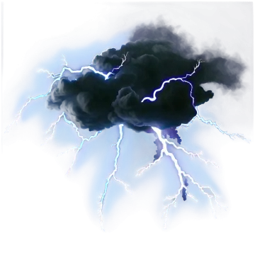 a black cloud with lightning on it
