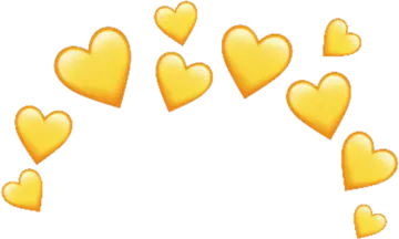 a circle of yellow hearts