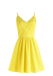 a yellow dress on a white background