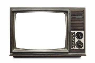 an old television set on a white background