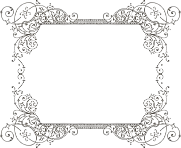 a black and white floral frame