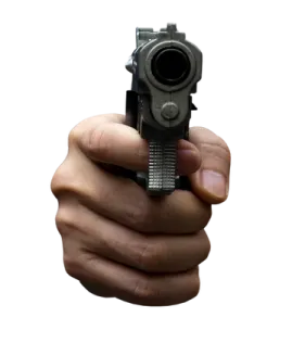 a person holding a gun in their hand