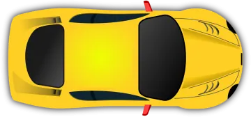 the top view of a yellow car