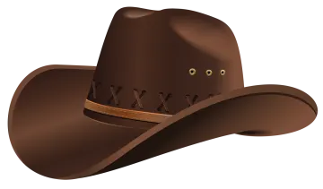 a brown cowboy hat on a white background