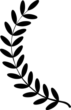 a black and white silhouette of a laurel