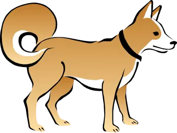 a brown and white dog with a black collar