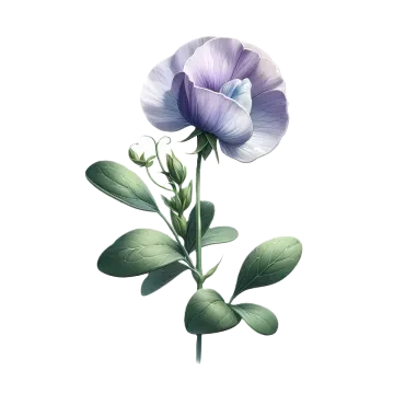 a purple flower on a white background