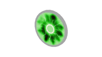 an image of a green eye with lightning