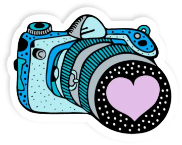 a camera with a heart on it