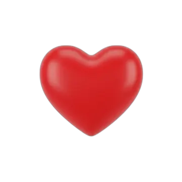 a red heart on a white background