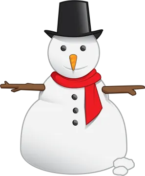 a snowman wearing a hat and scarf