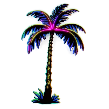 a colorful palm tree on a white background