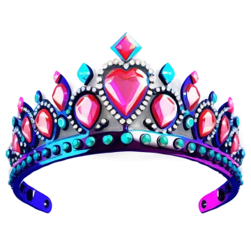 a pink and blue crown with jewels on it