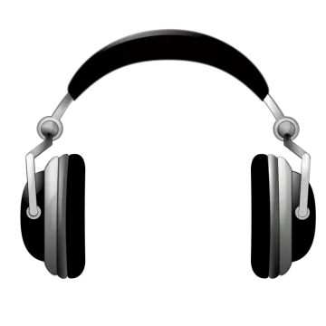 a pair of headphones on a white background