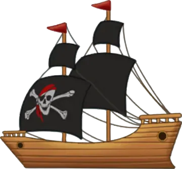 a pirate ship with a skull on it