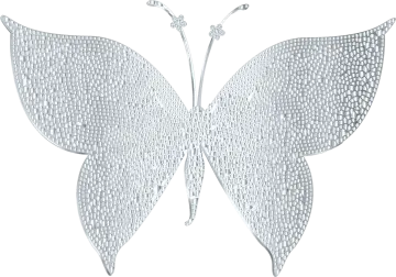 a metal butterfly sculpture on white background