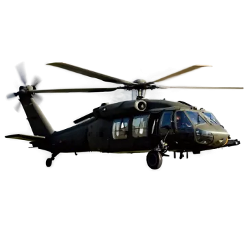 a black helicopter flying in the sky