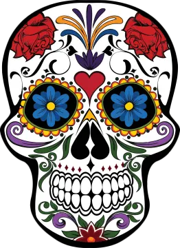 a sugar skull with roses on it