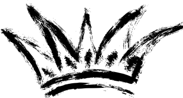 a black and white drawing of a crown