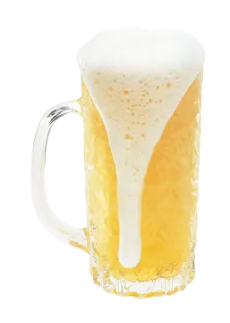 a glass of beer on a white background