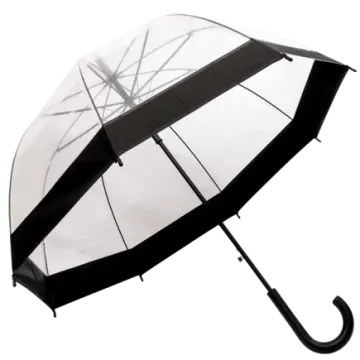 a black and white umbrella on a white background