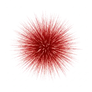 a red explosion on a white background