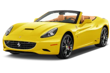 a yellow sports car on a white background