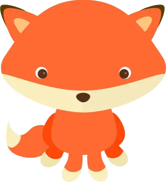 a red fox sitting down on the ground