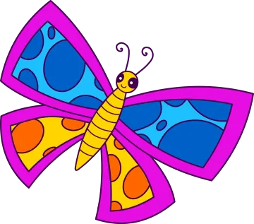 a colorful butterfly with blue, orange and yellow wings