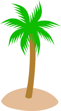 a palm tree on an island