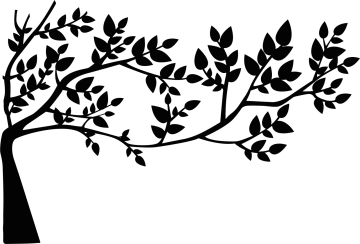 a black and white silhouette of a tree