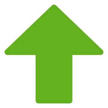 a green arrow pointing up