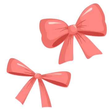 two pink bows on a white background