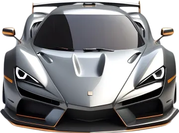 a silver and orange sports car