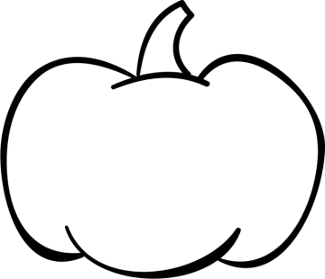 a black and white outline of a pumpkin