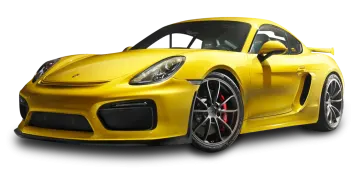 a yellow sports car on a white background