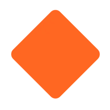 an orange square icon on a white background